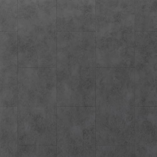 LVT Luxury Vinyl Black Tile Effect Flooring Waterproof Click Fit LVT Laminate Floor 1.8m² Pack | Office, Hallway, Kitchen, Dining Room LVT Flooring Pack