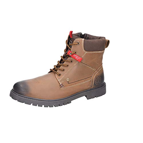 s.Oliver Herren Stiefel 15218-21,Männer Boots,Lederstiefel,Schnürstiefel,seitl. Reißverschluss,TAN,EU 42