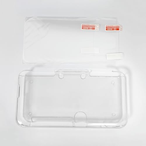 Image of Hzxkqmil Transparent Protective Case for Nintendo New 2DS XL /LL Console | Clear Crystal Hard Shell Protective Cover + 1 Set Screen Protectors Film Accessories for New 2DSXL New 2DSLL