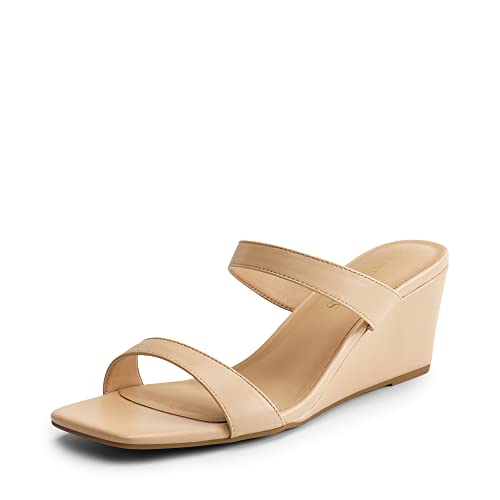 Image of DREAM PAIRS Womens Slides Slip On Wedge Sandals