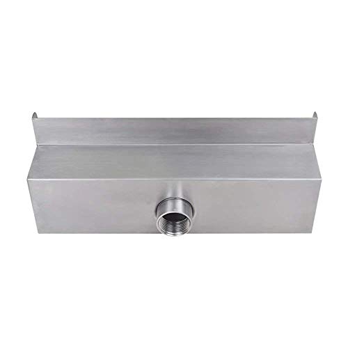 Fontaine Cascade en Acier Inoxydable Cascade De Piscine De Jardin Cascade De Lame De Cascade D'étang De Natation Rectangulaire en Argent, 11,8 * 6,3 * 5,5 Pouces, Fontaines D'extérieur