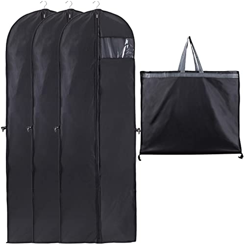 Niviy 3pcs 60x180cm Negro Funda Ropa Funda Vestido Novia Plegable Resistente al Polvo y Manchas Bolsas de Ropa Fundas de Ropa Grandes para Vestidos de Novia o Fiesta
