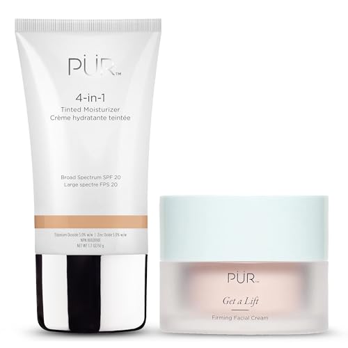 PÜR MINERALS 4-in-1 Tinted Moisturizer & Firming Facial Cream Bundle, Light
