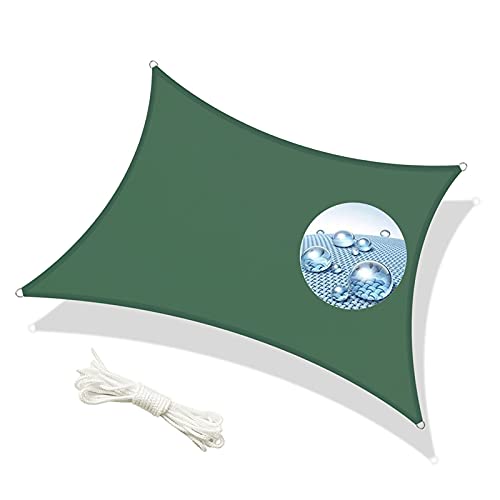 XXYANZI Sonnensegel 4x7m, UV Schutz Wasserabweisend Und Schattenspender Sonnensegel Segel HDPE Polyester, für Garten, Outdoor, Terrasse. - Grün Cover