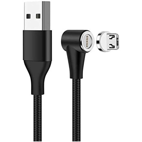 90 Degree Magnetic USB Micro Charging Cable,YSJJZRL (6.6ft) Right Angle Nylon Braided Magnetic 3A Fast Micro Charger Cable,For Samsung Galaxy S7 Edge/S6/S5/S4,Note 5/4/3-(Black) Cover
