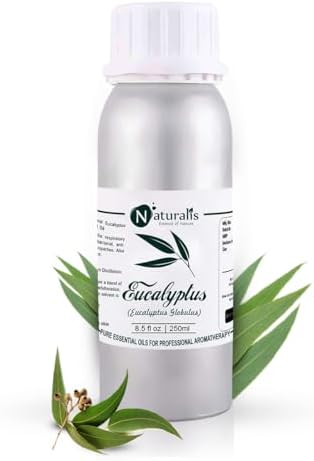 Naturalis Eucalyptus Oil โ Pure Eucalyptus Essential Oil for Aromatherapy, Skin & Hair Care, Massage, Steam Inhalation, and Diffuser โ Therapeutic Grade - 250ml