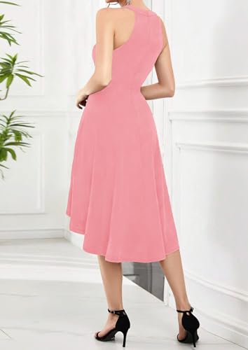 Image of Womens Dress 2025 Spring Summer Halter Neck Sleeveless Mini Dresses