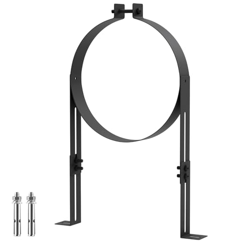 Fardtry 8 Inch Chimney Pipe Support Bracket, Adjustable Vent Wall Strap, Stainless Steel Stove Pipe Hanger for 8" Single Wall Pipes or 6" Double Wall Pipes