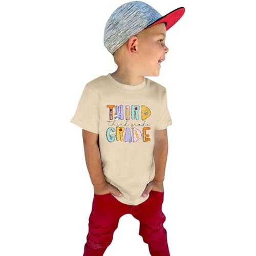 Boys Girls First Day of Third Grade Shirt Kids Classic Back to School Clothes Preppy Basic Short Sleeve Shirts4