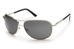 Polarized Wire Aviator Sunglasses | Unisex | UV Protection | Spring Hinged | Silicone Nose Pads | Silver Frame & Grey Lenses
