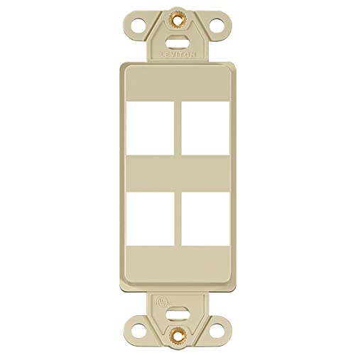 Leviton QuickPort Decora Insert, 4-Port, 41644-I, Ivory