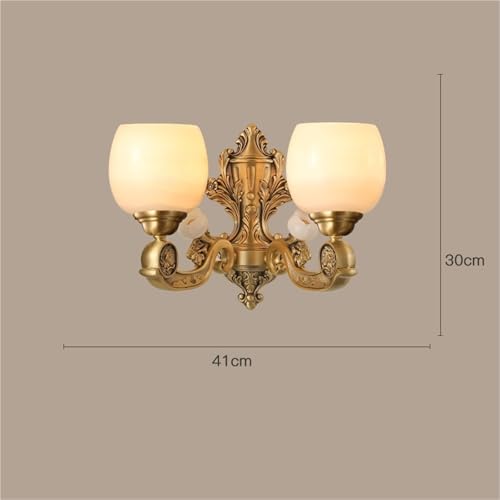 Lámpara de pared de jade con acabados de cobre, iluminación elegante para el hogar 8