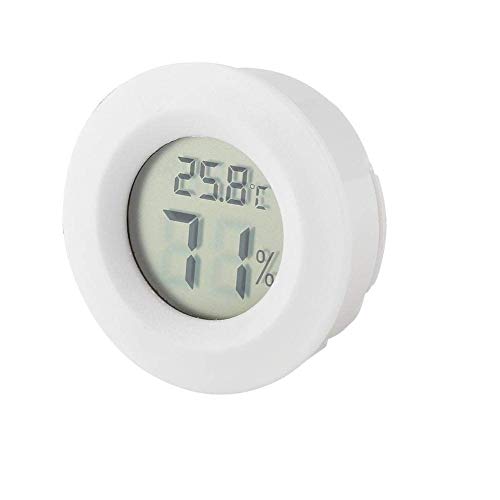 Fasizi 2Pcs Mini Digital LCD Temperature Humidity Meter Thermometer Hygrometer Round - White - Image 3