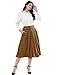 Corduroy Skirt for Women 2024 Fall Cocktail Party Button Down Pencil Skirts Casual High Waist A-line Midi Long Skirt with Pockets Brown XL