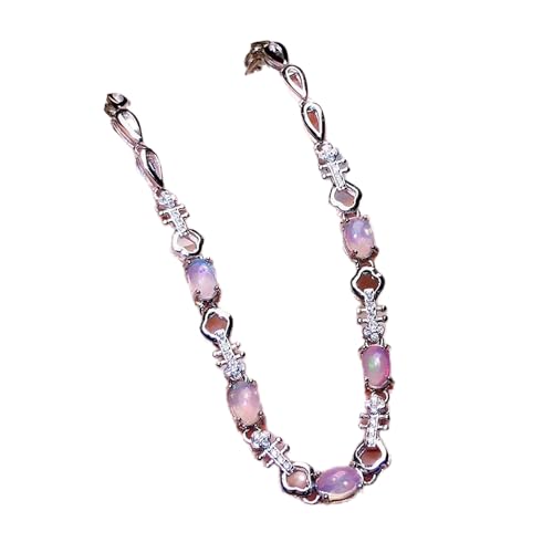 Pulsera de ópalo natural en plata 925 auténtica para compromisos elegantes