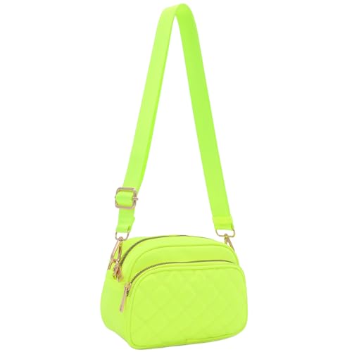 Image of FashionPuzzle Quilted Nylon Crossbody Bag with Wide Strap