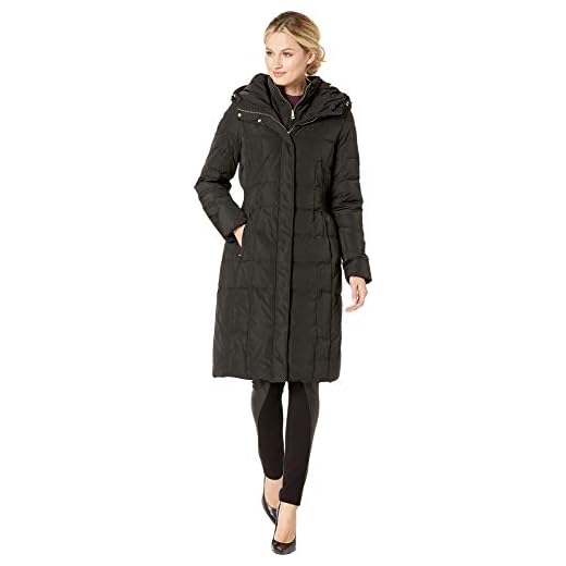 Cole Haan Women's Signature 40 in Down Coat, Black, X-Large