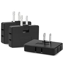 Romeda 3 Pack AC Flat Wall Outlet Extender Flat Plug Adapter Outlet, Fold-Able 3 Way Wall Adapter Mani Plug for Home and Travel Black