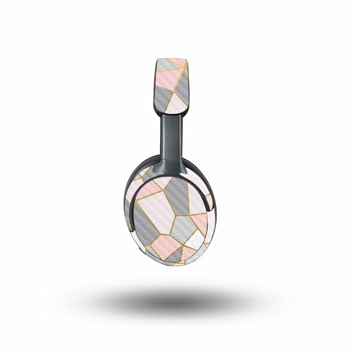 Image of MightySkins Carbon Fiber Skin Compatible with Bose QuietComfort Ultra - Rose Gold Polygon | Protective, Durable Textured Carbon Fiber Finish | Easy to Apply
