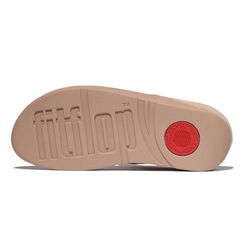 Fitflop Fino Crystal-Cord Leder Zehentrenner, Beige (Classic Beige), 43 EU