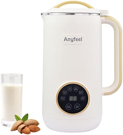 Automatic Nut Milk Maker,Anyfeel 20oz Selfmade Nut/Oat/Almond/soya-bean/Vegan Juice Dairy Free Beverages Machine - Plant Based Almond Cow Milk Machine Maker with Keep Warm and 18 Hours Delay Function