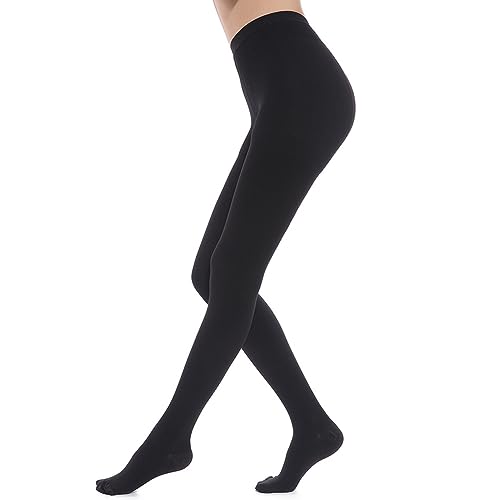 QIRUIRED Medical Compression Pantyhose - Closed Toe 23-32mmHg Graduated Support Tights Socks Stockings for Women & Men (Black, XL)