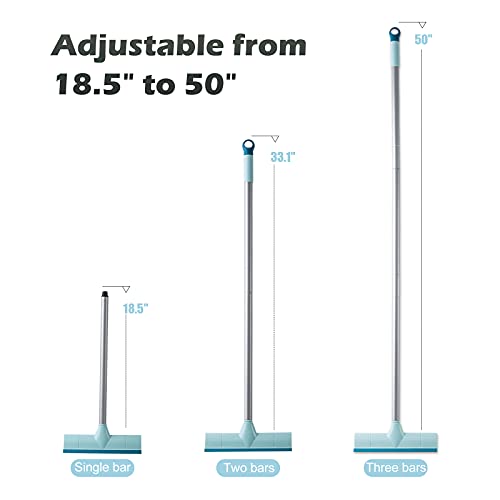 Long Handle Floor Scrub Brush for Cleaning, 2 in 1 Scraper and Brush - Perfect for Bathroom, Patio, Kitchen, Wall, and Deck (50 Stiff Brush)