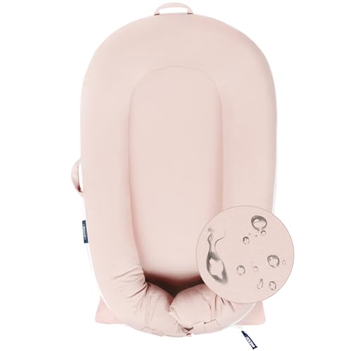 Image of Organic Replacement Cover with Waterproof Pad | Premium Quality Spare Cover Certified Organic Cotton | Protects Against leaks | [Fits Dockatot Deluxe + Docks] (Cover Only) (Baby Pink)