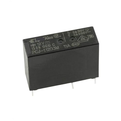 Relé de potencia PCJ-112D3M 5A para placas de lavadoras y proyectos de domótica casera de 12V 2
