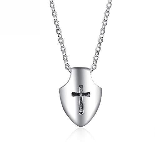 Collier en argent 925 pendentif bouclier cadeau idéal pour femme
