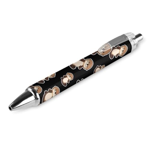 THKVSV Sea Otter Sticker, einziehbarer Kugelschreiber, glattes Schreiben, Gelschreiber, 0,5 mm, feine schwarze Tinte, Bürobedarf, 1 Stück