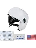 Adult's Adjustable Deluxe White Jet Fighter Pilot Helmet Costume Accessory