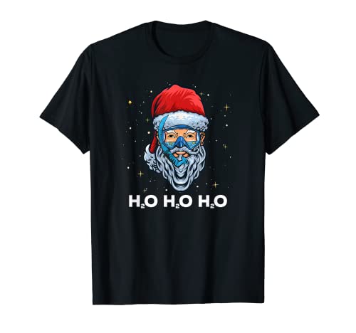 Santa Diving H2O H2O H2O Buceo de Navidad Camiseta