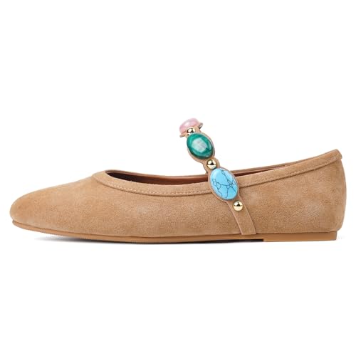 Gothictor Leopard Flats for Women Mesh Flats Ballet Flats Mary