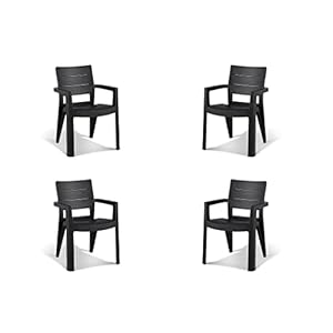 Keter Ibiza Grafiet 4 stuks tuinstoelen voor buiten