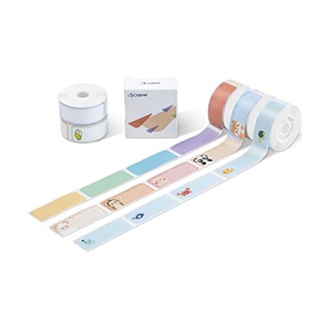 Mixed Photo Label, 520B Mini Label Tape Self-Adhesive Label 14mmx40mm (0.55”x1.57”), Compatible with CLABEL 520B Label Maker,110 Labels/Roll, 5 Rolls Cover