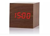 Relógio De Mesa Despertador Digital com Temperatura e Calendário - Cubo LED, USB/Bateria AAA glide