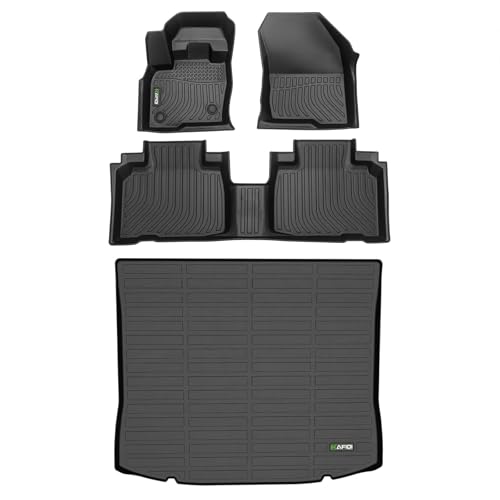 Image of HAFIDI Floor Mats & Cargo Liner Set Fit for 2015-2025 2026 Ford Edge All Weather Protection TPE Automotive Full Set Floor Liners Custom Accessories -Black