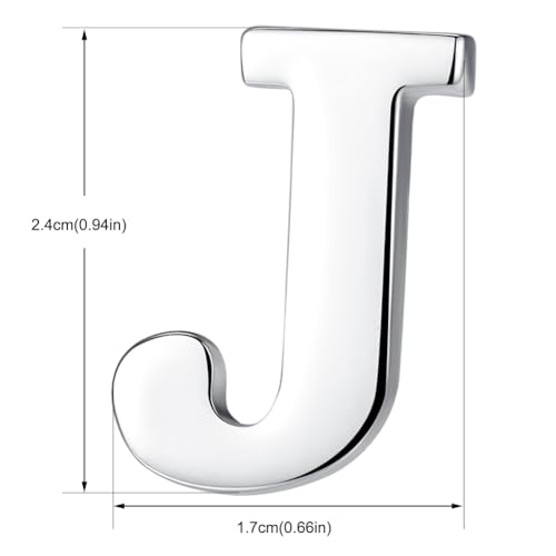 Image of HONEY BEAR Initial Alphabet Letter Lapel Pins Collar Badge Brooches for Mens /Womens Shirt Dress Decoration Silver