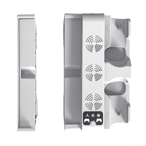 Bulevisiter Soporte horizontal para consola de juegos PS5, con sistema de refrigeración, base de carga de doble mango, pantalla LED de estado, control de temperatura del ventilador de 3 velocidades