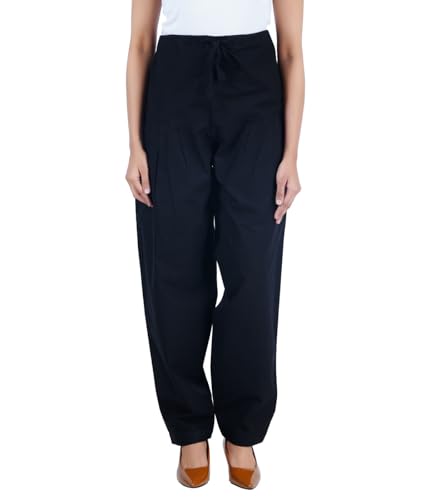 Image of Happy Bunny Salwar Pant - Modern Style Pure Cotton for Women - Ethnic Semi Patiala Trouser - Office,Home - All Day Comfort Wear with Drawstring