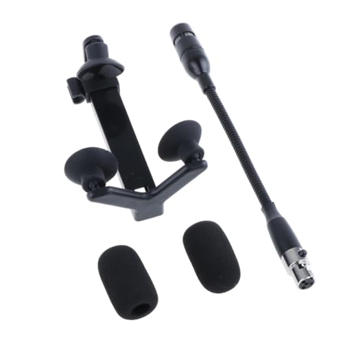 DYNWAVE Gooseneck Microphone and Clip Instrument Microphone Clip Set Flexible Musical Instrument Mic with Clip Kit for Live Broadcast, 4 Pin Normal