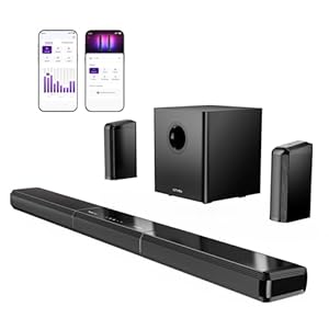 ULTIMEA 9.1ch Surround Sound System with Dolby Atmos, 2 Rear Speaker, 6.5" Wireless Subwoofer, RGB Light, App, Detachable Surround Sound System for Home Theater, Peak Power 470W, HDMI eARC, Apollo S90