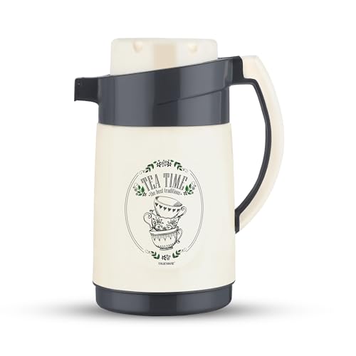 Image of Trueware Aqua Jug Insulated Flask -1000 Ml | Insulated Tea Pot Kettle Inner Steel Outer Plastic | Hot & Cold | Food Grade Plastic | Lightweight BPA-Free | Wide Mouth Design | Ideal for Office, Travel