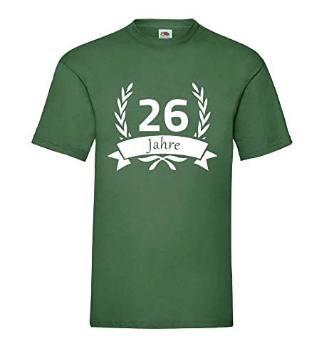 T-shirt pour homme grand confort XXXL vert bouteille avec motif laurier