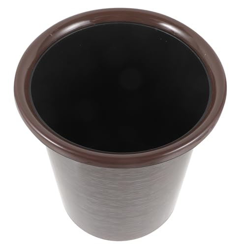 Caneca de basura rectangular de plástico con diseño madera 13 galones