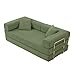 4-in-1 Folding Convertible Sofa Bed, 78 Inch Oversized Corduroy Upholstered Boneless Couch, Loveseat Sleeper with Pull Out Bed, Floor Sofa Modular Futon Couch for Living Room Bedroom Lounge, Green