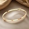 Dainty Gold Bar Bracelet for Women Simple Delicate Thin Cuff Bangle Hook Bracelet 18K Gold Plated Handmade Minimalist Jewelry #4