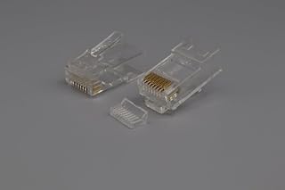 10Pcs PLUG MASTER P8-042-2-2-2-E 8P8C-F-V RJ45 SHIELDED CAT6 50U GOLD PLATED WITH INSERT 1 MM 24-26 AWG