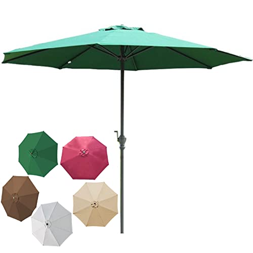 XJBTBA Sombrilla de jardín redonda con manivela para exteriores y protección contra sol y lluvia